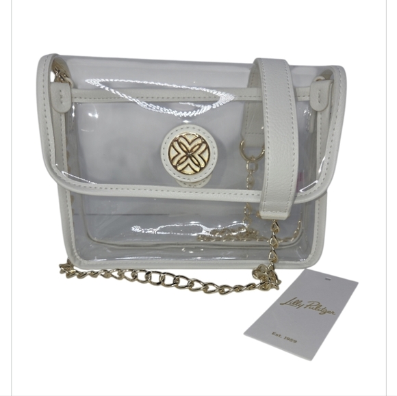 Lilly Pulitzer Handbags - Lilly Pulitzer Amberlie Clear Crossbody Bag Chain Detail NEW